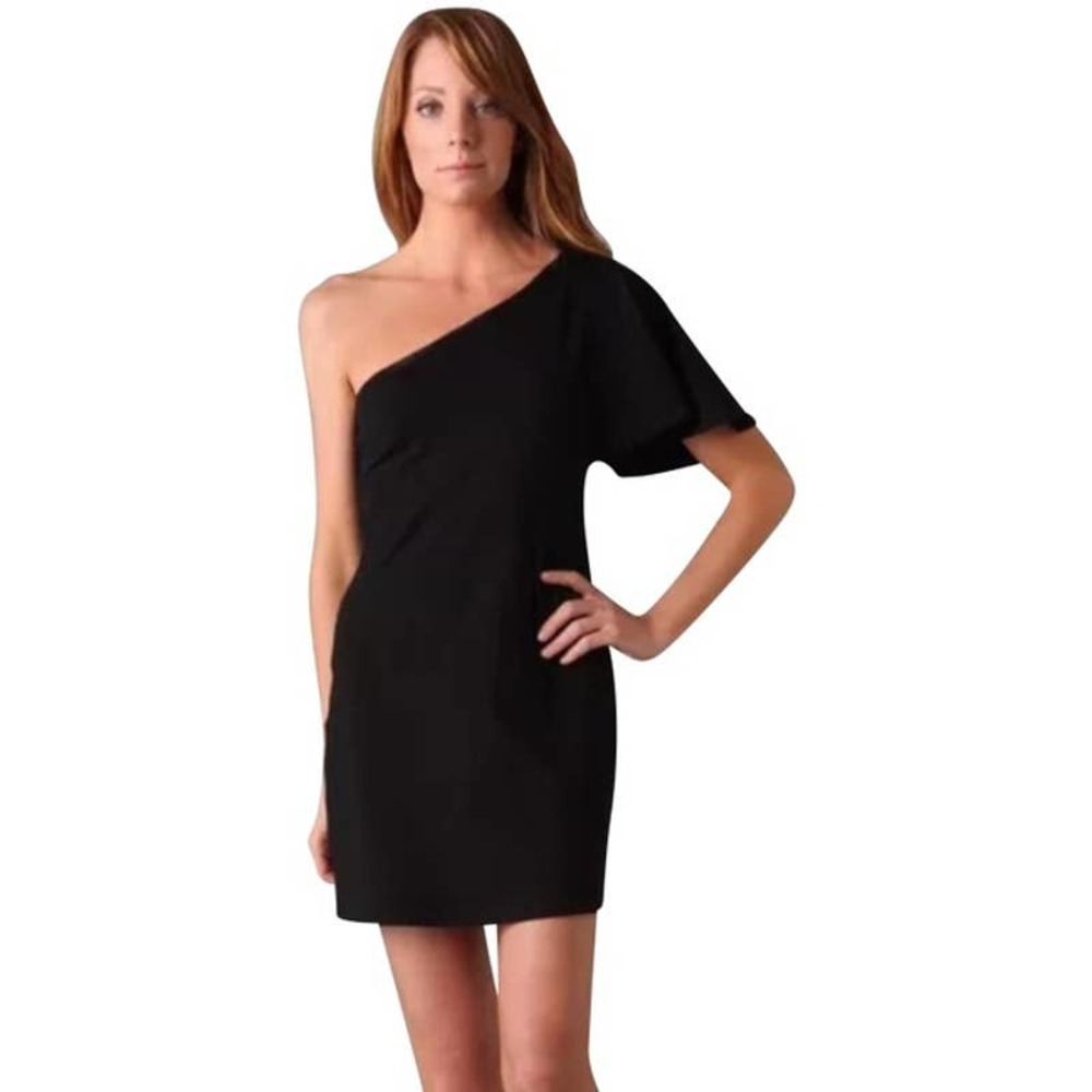 Susana Monaco Black One Shoulder Mini Dress